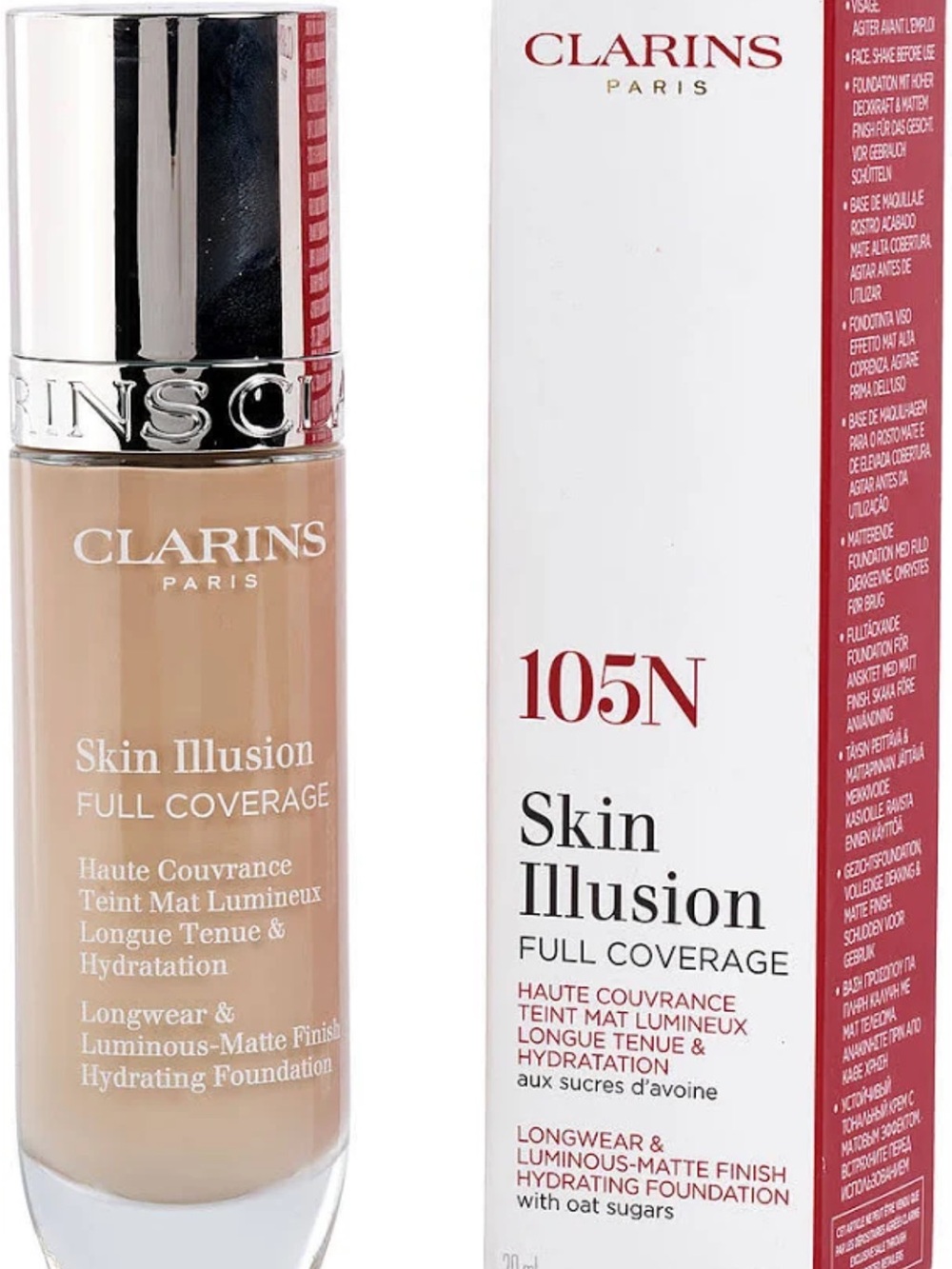 Clarins Skin Illusion Full Coverage Foundation – 105N Beige